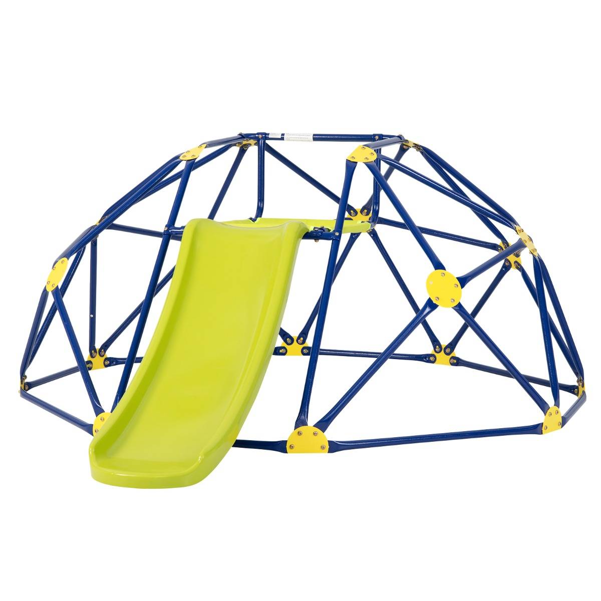 Toboggan avec Dôme d'Escalade pour Enfants 3-10 Ans Cage d'Escalade Charge max.: 180 KG Jeu Extérieure et Intérieure Jaune - Image 1