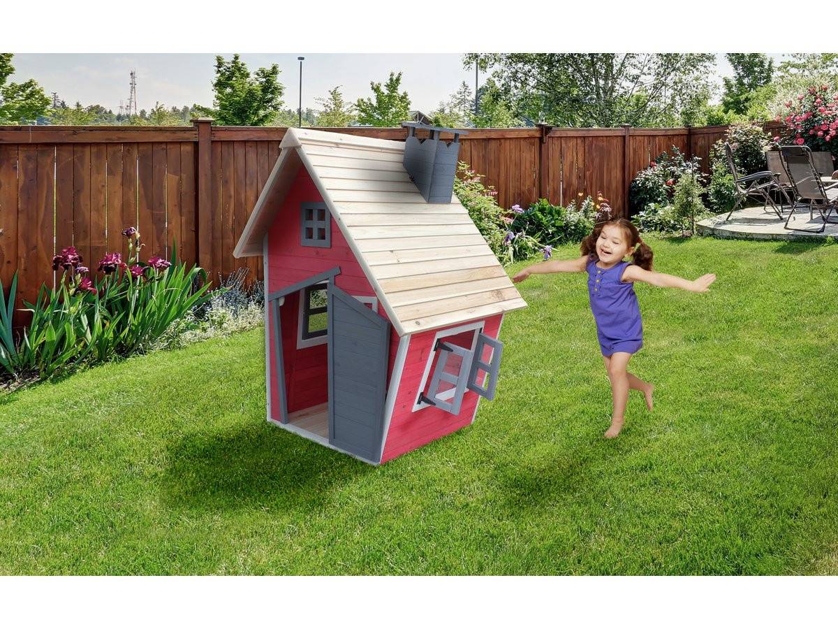 Maisonnette "lilou" - 119.5 X 156 X 102 Cm - Rouge/gris -habitat Et Jardin - Image 2
