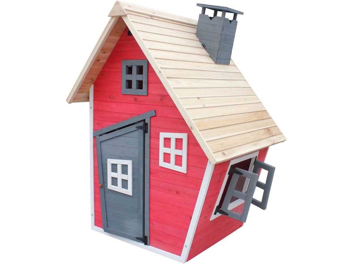 Maisonnette "lilou" - 119.5 X 156 X 102 Cm - Rouge/gris -habitat Et Jardin - Image 1