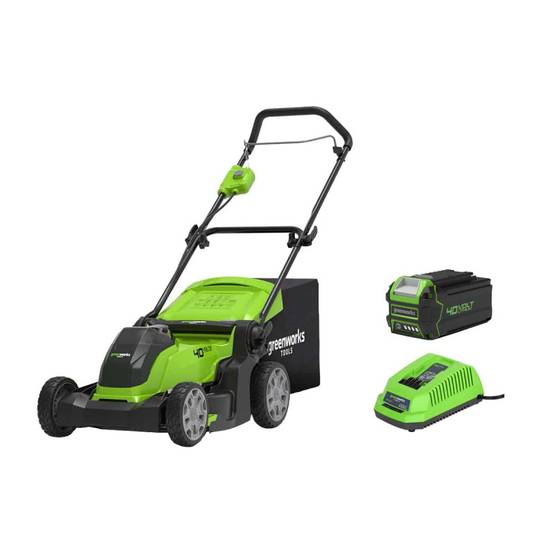 Greenworks - Tondeuse à gazon poussée 41cm 40V GREENWORKS - Batterie 4.0 Ah - Chargeur - G40LM41K4 - Image 1
