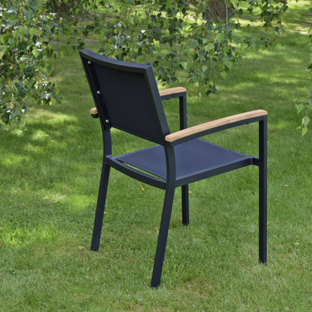 Fauteuil aluminium et textilène noir Casablanca - Gecko Jardin - Image 4