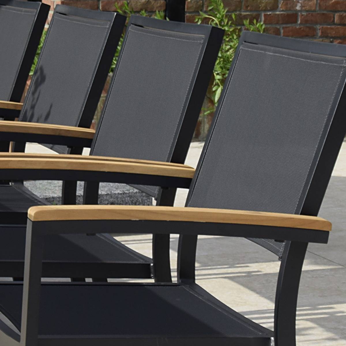 Fauteuil aluminium et textilène noir Casablanca - Gecko Jardin - Image 5
