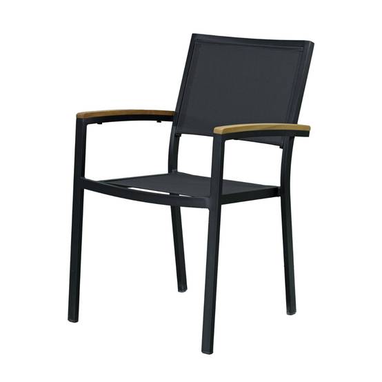 Fauteuil aluminium et textilène noir Casablanca - Gecko Jardin - Image 2