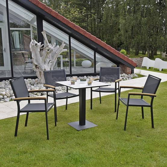 Fauteuil aluminium et textilène noir Casablanca - Gecko Jardin - Image 6