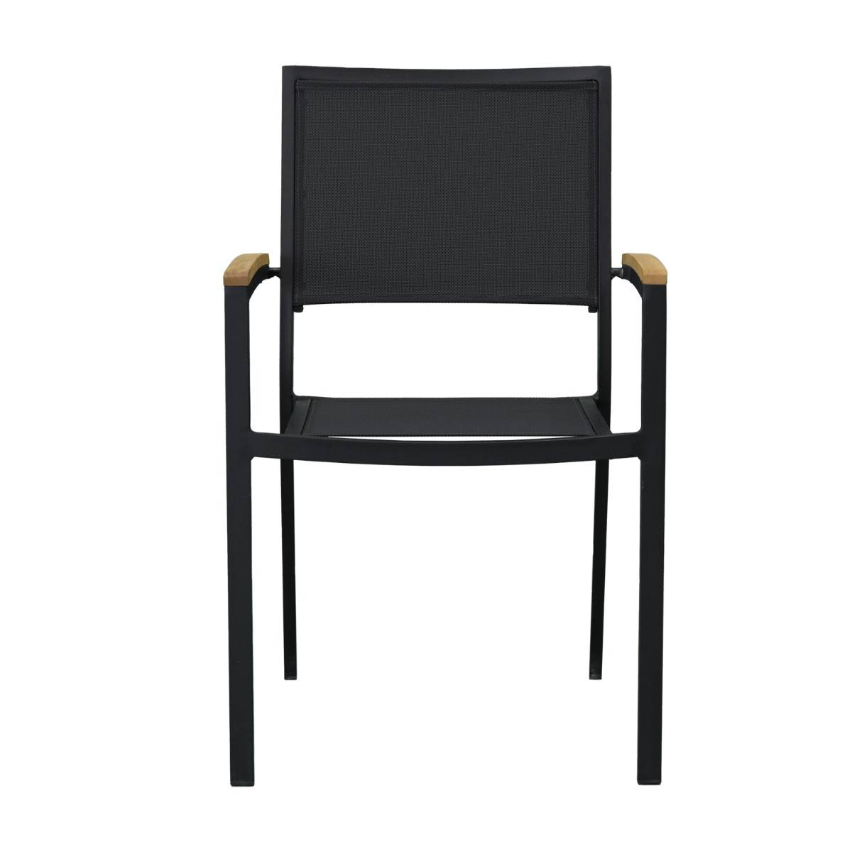 Fauteuil aluminium et textilène noir Casablanca - Gecko Jardin - Image 3