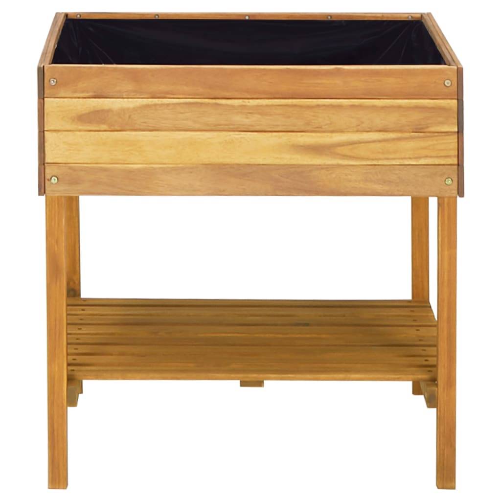 Jardinière surélevée | Pot de fleurs | Cache-pot | Bac à fleurs 78,5x58,5x78,5 cm Bois massif d'acacia - Image 3