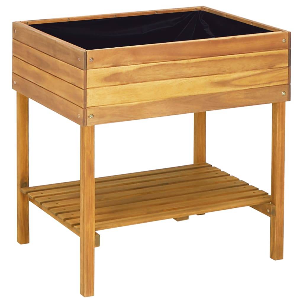 Jardinière surélevée | Pot de fleurs | Cache-pot | Bac à fleurs 78,5x58,5x78,5 cm Bois massif d'acacia - Image 1