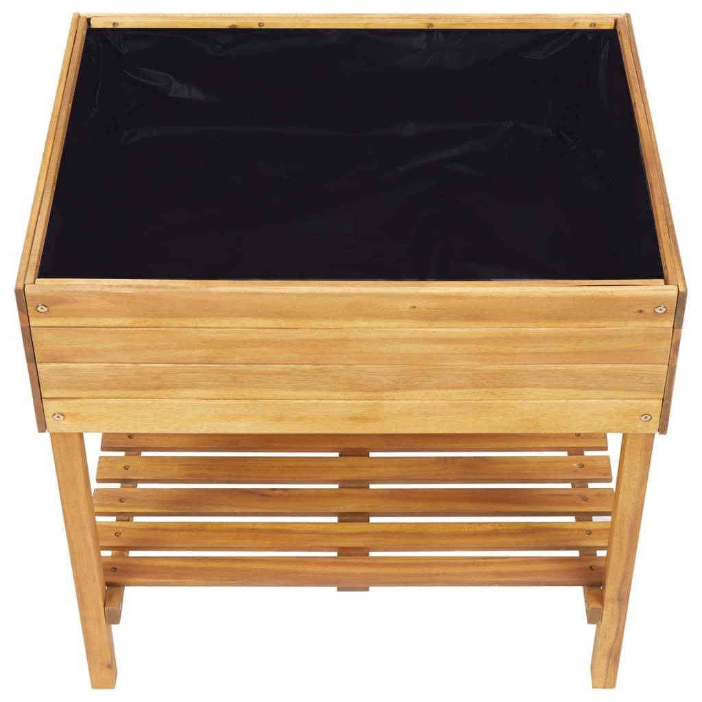 Jardinière surélevée | Pot de fleurs | Cache-pot | Bac à fleurs 78,5x58,5x78,5 cm Bois massif d'acacia - Image 5