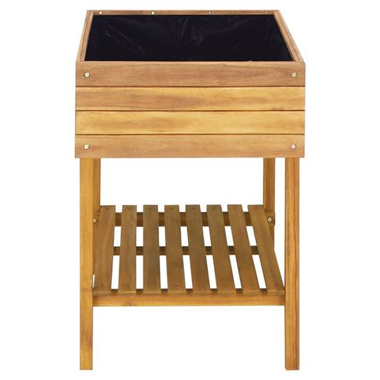 Jardinière surélevée | Pot de fleurs | Cache-pot | Bac à fleurs 78,5x58,5x78,5 cm Bois massif d'acacia - Image 4