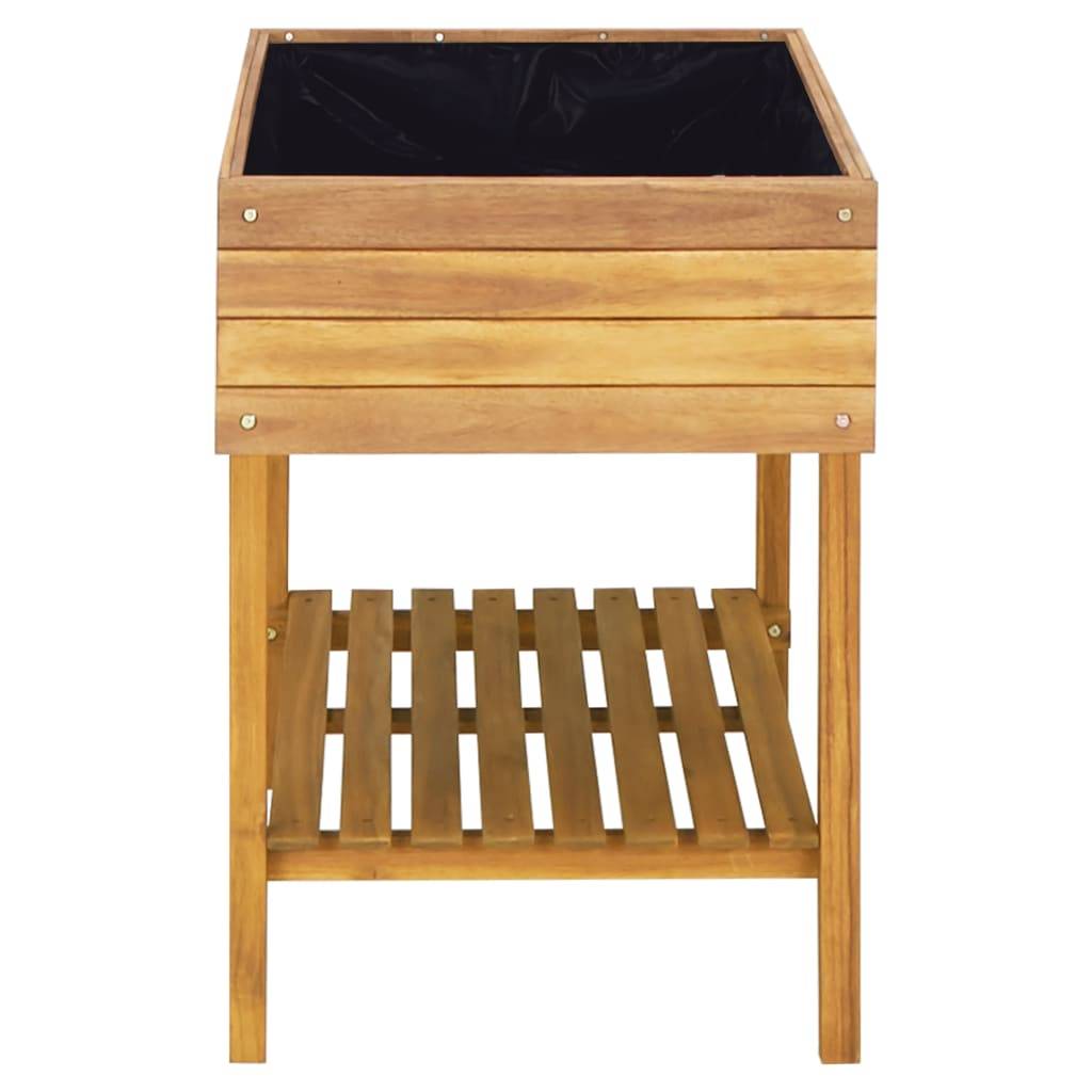 Jardinière surélevée | Pot de fleurs | Cache-pot | Bac à fleurs 78,5x58,5x78,5 cm Bois massif d'acacia - Image 4