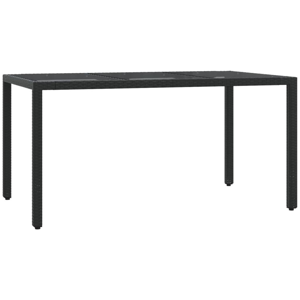 ComfortXL - Salon de Jardin Noir 4 Personnes en Résine Tressée avec Grande Table Repas 150x90cm – ComfortXL Outdoor Living - Image 4