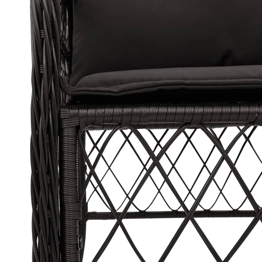 ComfortXL - Salon de Jardin Noir 4 Personnes en Résine Tressée avec Grande Table Repas 150x90cm – ComfortXL Outdoor Living - Image 5