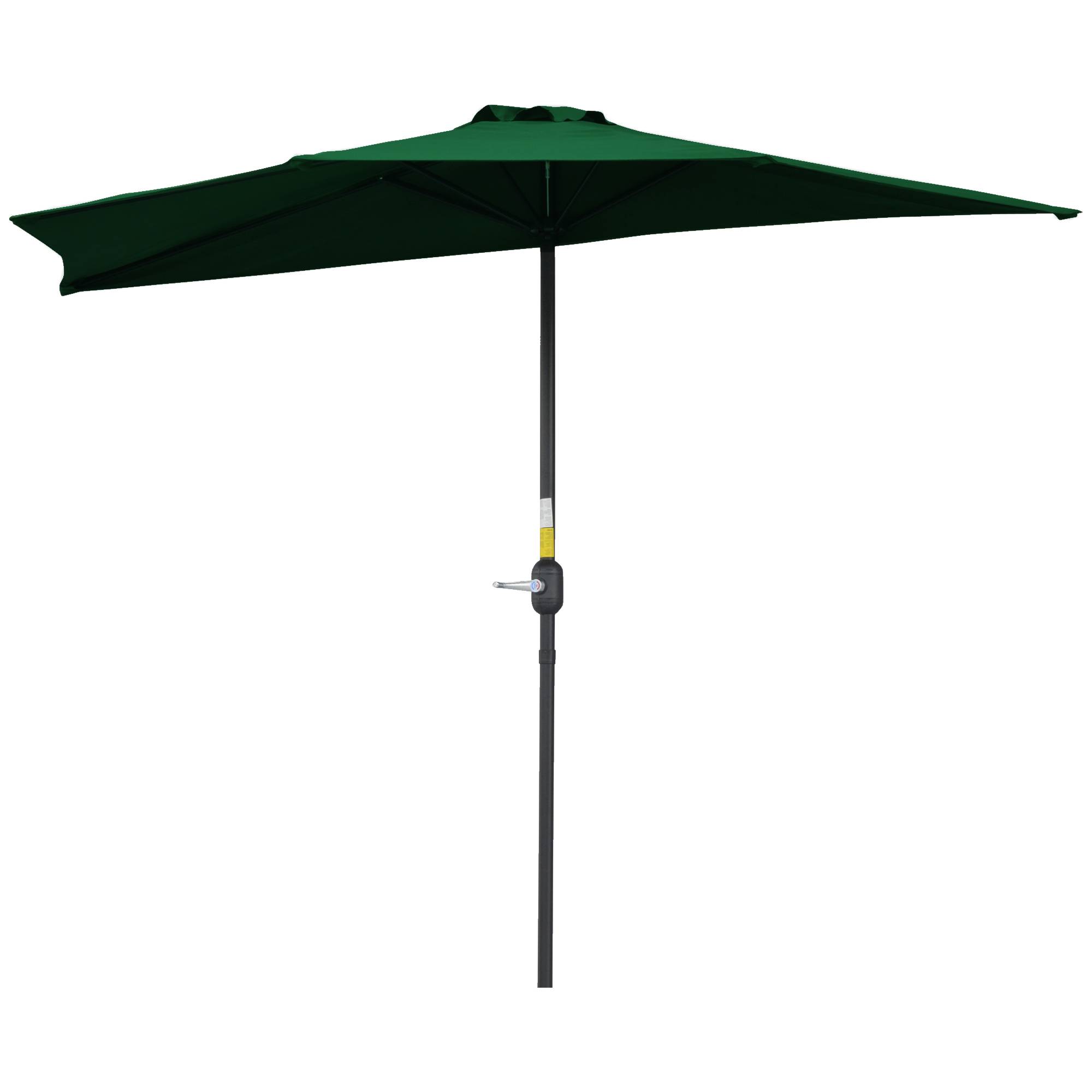 Demi parasol parasol de balcon 5 entretoises métal cheminée incluse 2,93 x 1,5 x 2,49 m polyester haute densité vert - Image 2