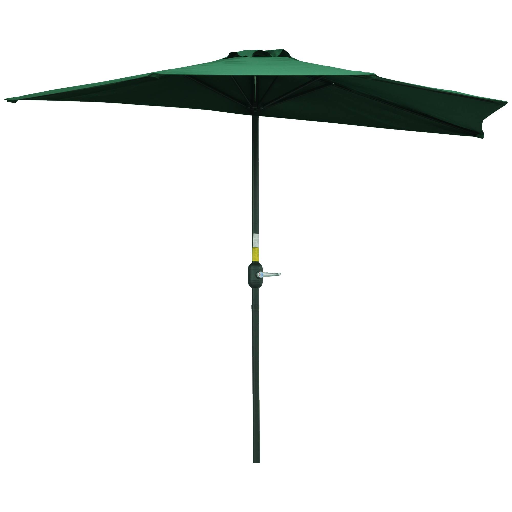 Demi parasol parasol de balcon 5 entretoises métal cheminée incluse 2,93 x 1,5 x 2,49 m polyester haute densité vert - Image 1