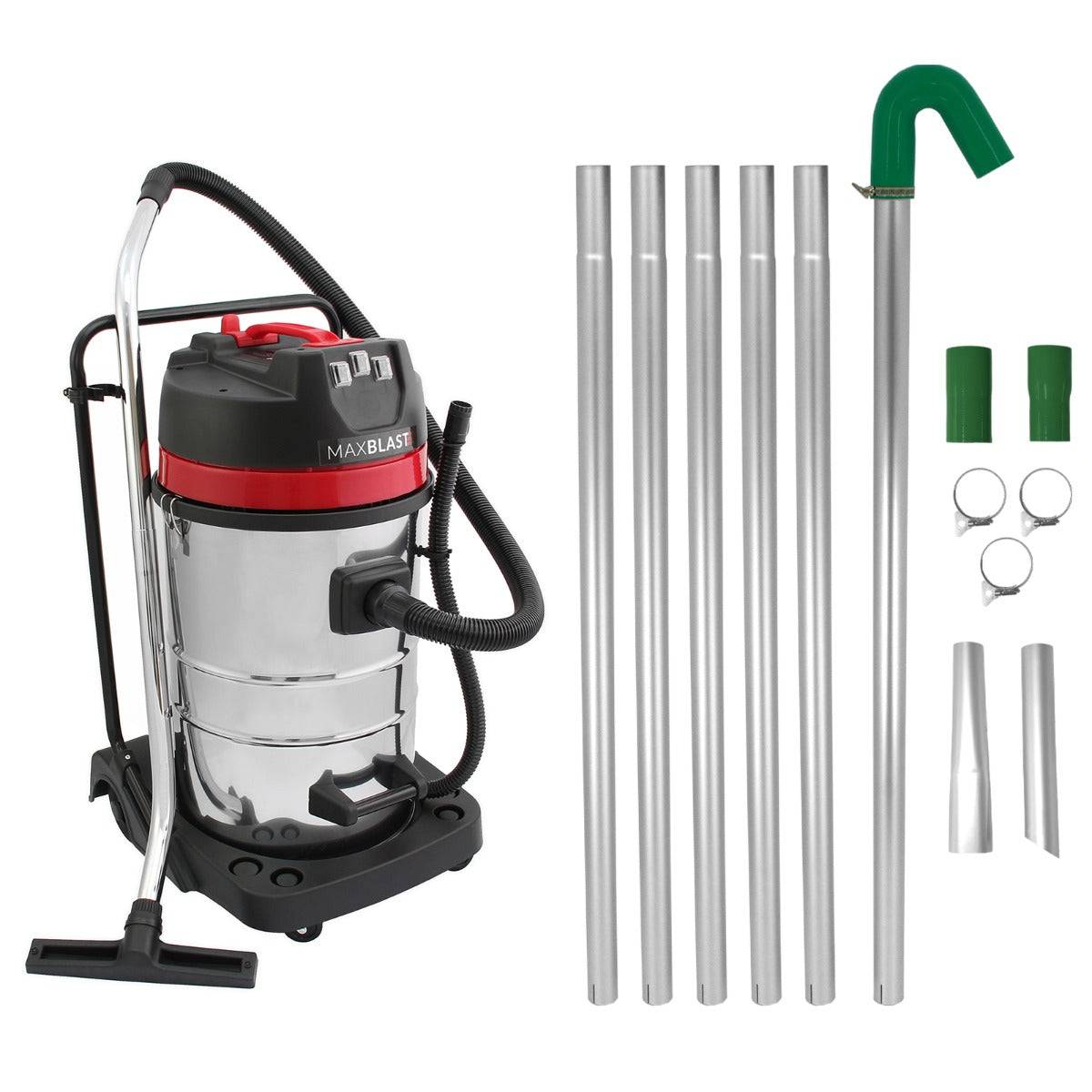Maxblast - Perche d'Aspiration pour Gouttière 7.2m & Aspirateur Industriel 80L - Image 1