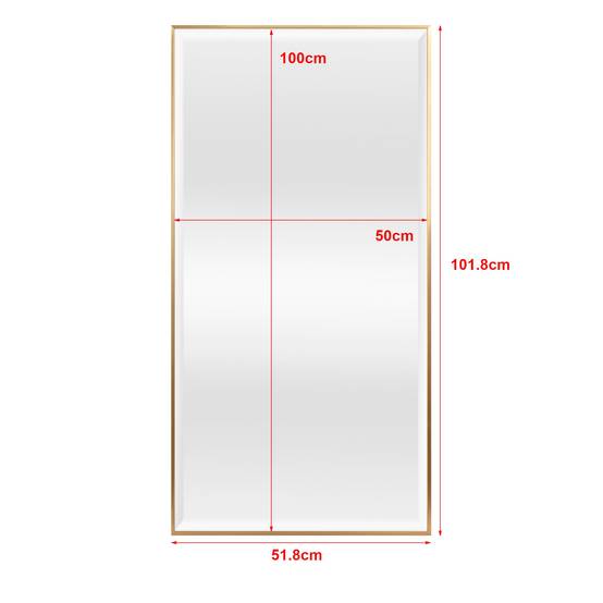 Miroir mural rectangulaire 102 x 52 cm doré - Image 3