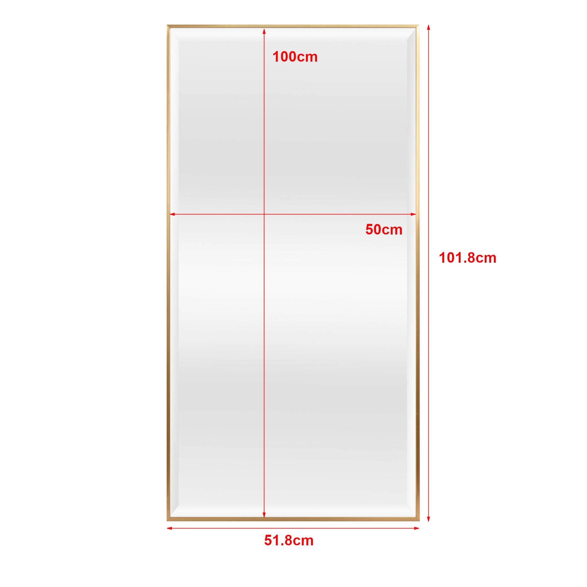 Miroir mural rectangulaire 102 x 52 cm doré - Image 3