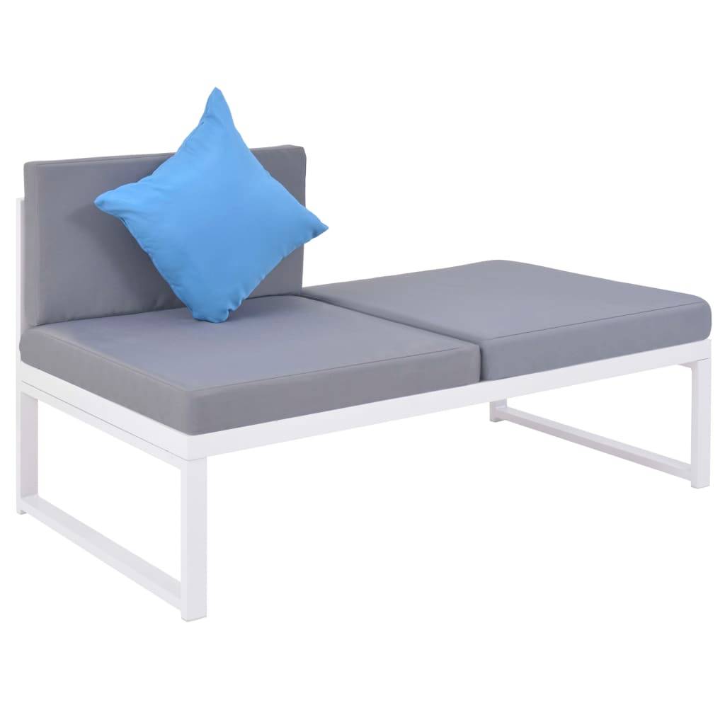 Salon d'angle Aluminium et WPC avec chaise longue et table basse pour Terrasse Piscine Blanc – ComfortXL Outdoor Living - Image 4
