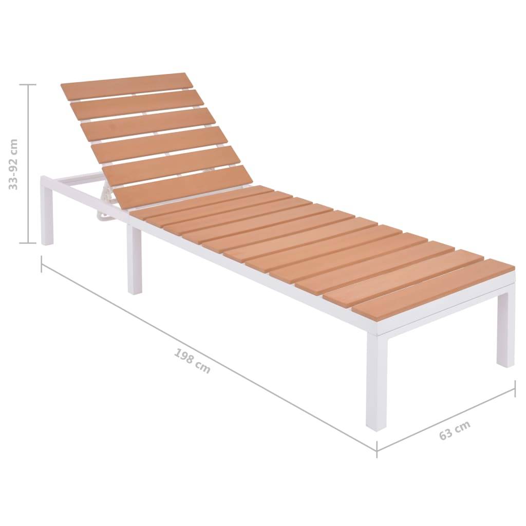 Salon d'angle Aluminium et WPC avec chaise longue et table basse pour Terrasse Piscine Blanc – ComfortXL Outdoor Living - Image 10