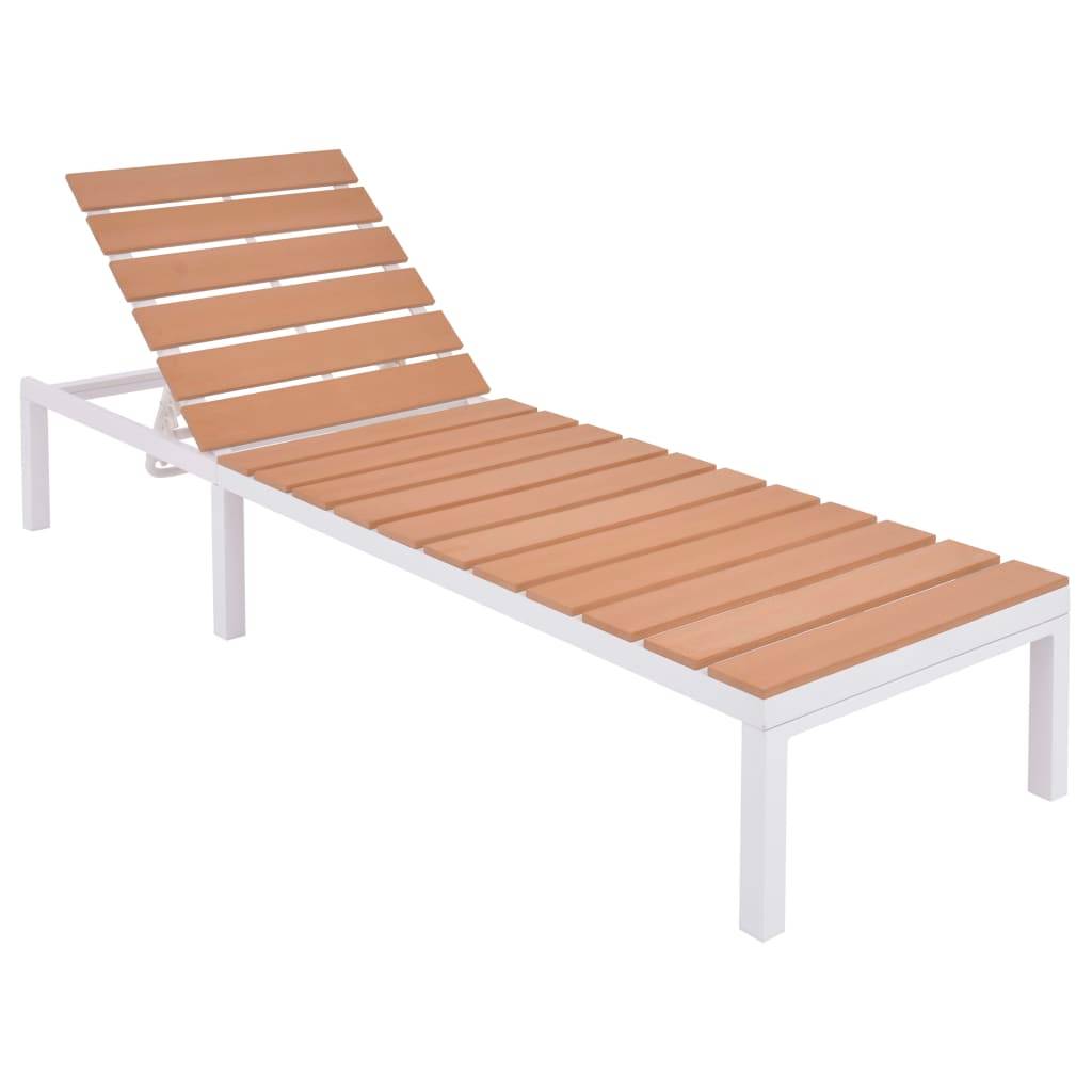 Salon d'angle Aluminium et WPC avec chaise longue et table basse pour Terrasse Piscine Blanc – ComfortXL Outdoor Living - Image 6