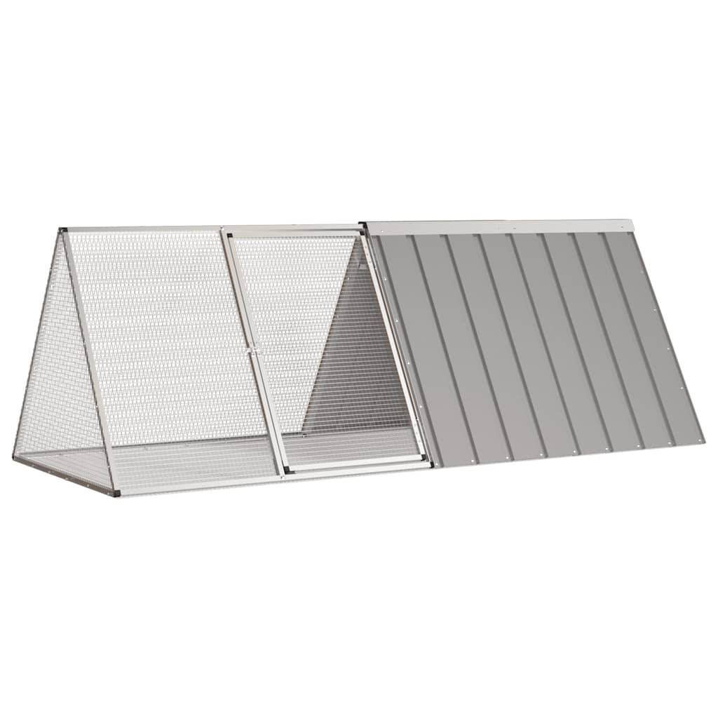 Cage à lapin extérieure parc en acier galvanisé 201x80x71cm Gris – ComfortXL Outdoor Living