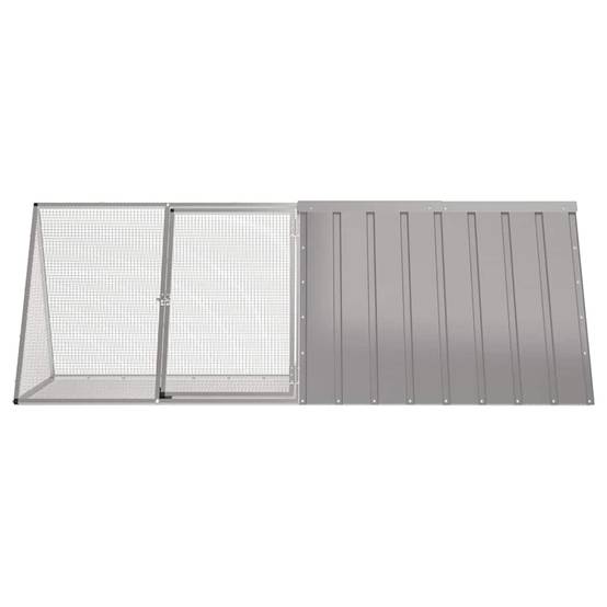 Cage à lapin extérieure parc en acier galvanisé 201x80x71cm Gris – ComfortXL Outdoor Living - Image 3