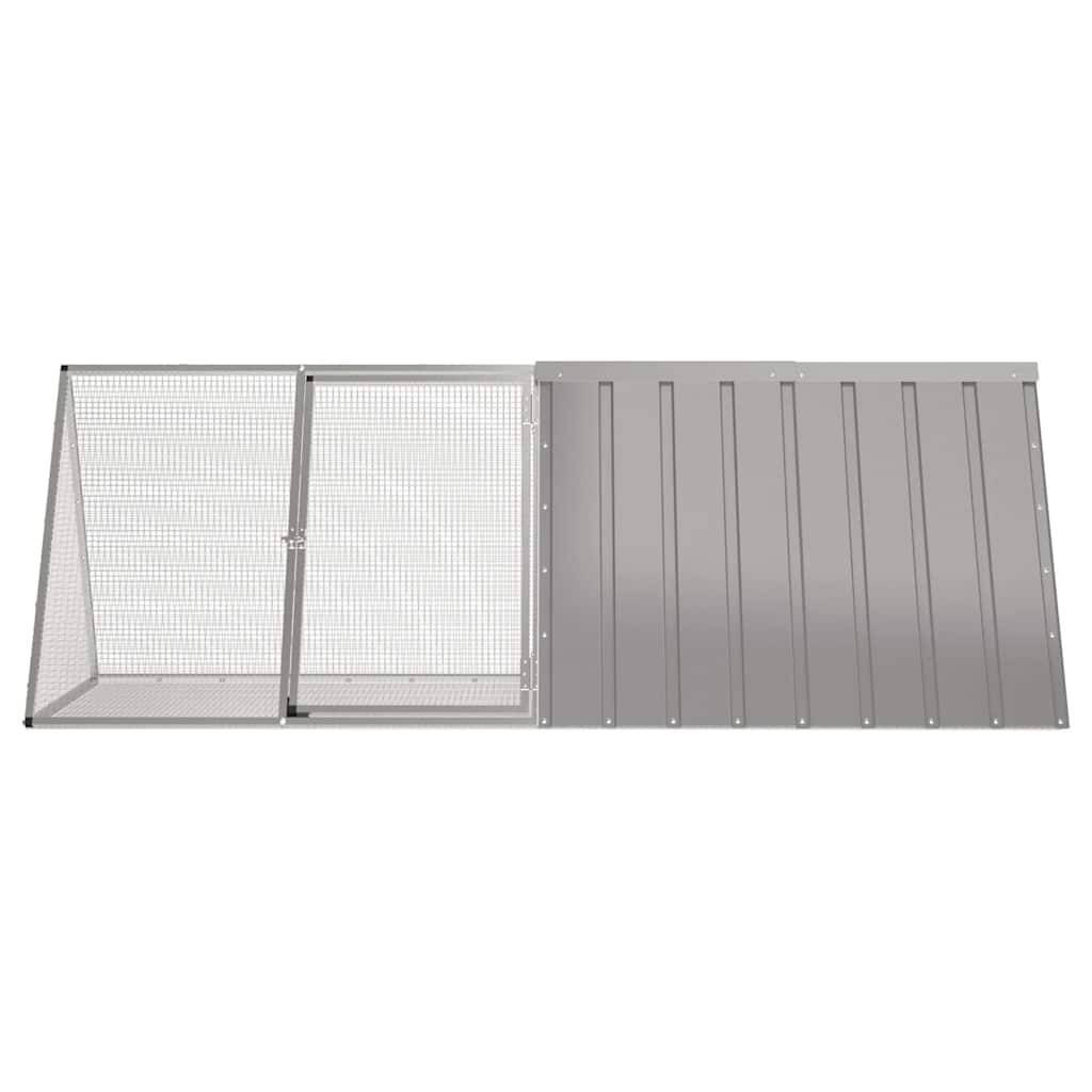Cage à lapin extérieure parc en acier galvanisé 201x80x71cm Gris – ComfortXL Outdoor Living - Image 3
