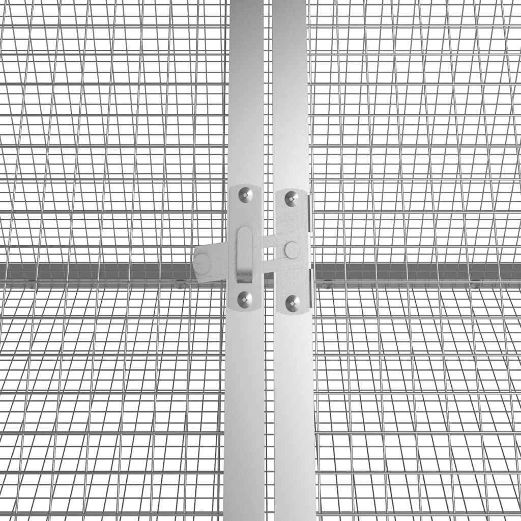 Cage à lapin extérieure parc en acier galvanisé 201x80x71cm Gris – ComfortXL Outdoor Living - Image 5