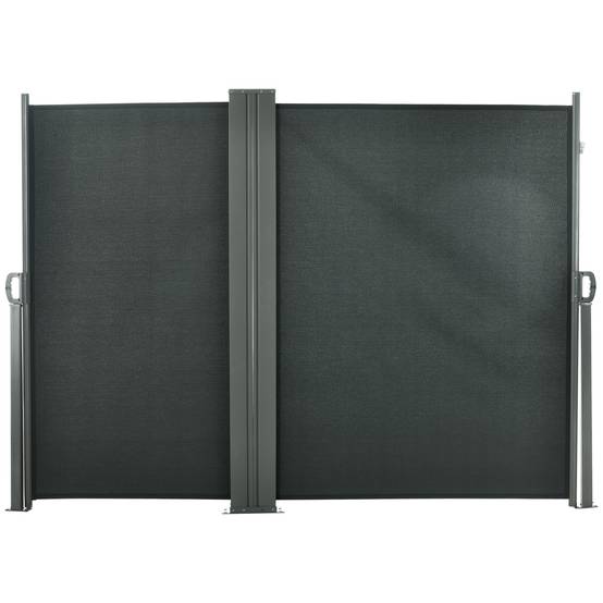 Sans Marque - Cloison de jardin réglable et résistante aux UV avec poignée, en métal et polyester 180 g/m², 600 x 180 cm, grise - Image 1
