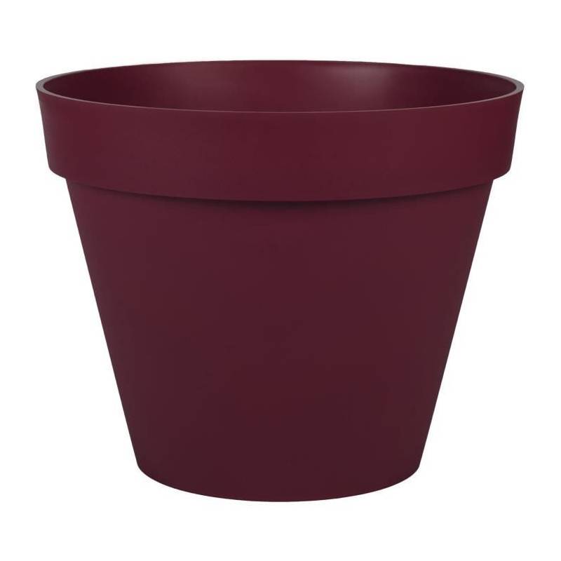 Eda - Pot De Fleur Rond Toscane - Eda - ø 40 Cm - 23 L - Rouge Bourgogne - Plastique - Image 1