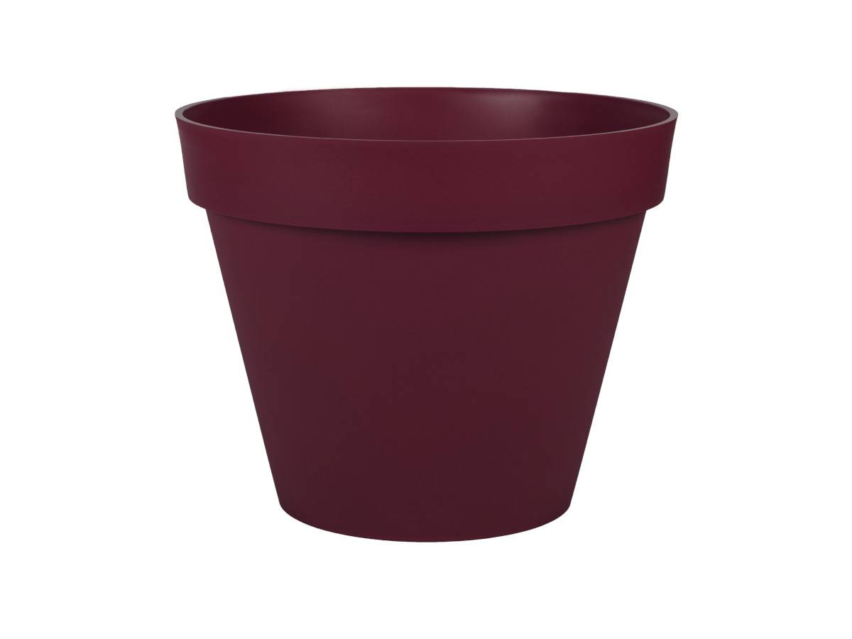 Eda - Pot De Fleur Rond Toscane - Eda - ø 40 Cm - 23 L - Rouge Bourgogne - Plastique - Image 2
