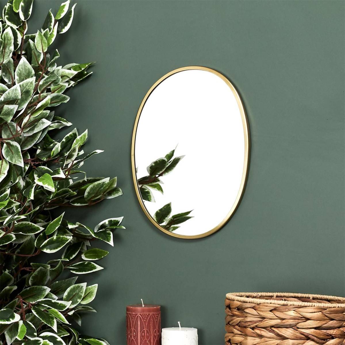 The Home Deco Factory - Miroir Mural Déco "Contour Ovale" 34cm Or - Image 3