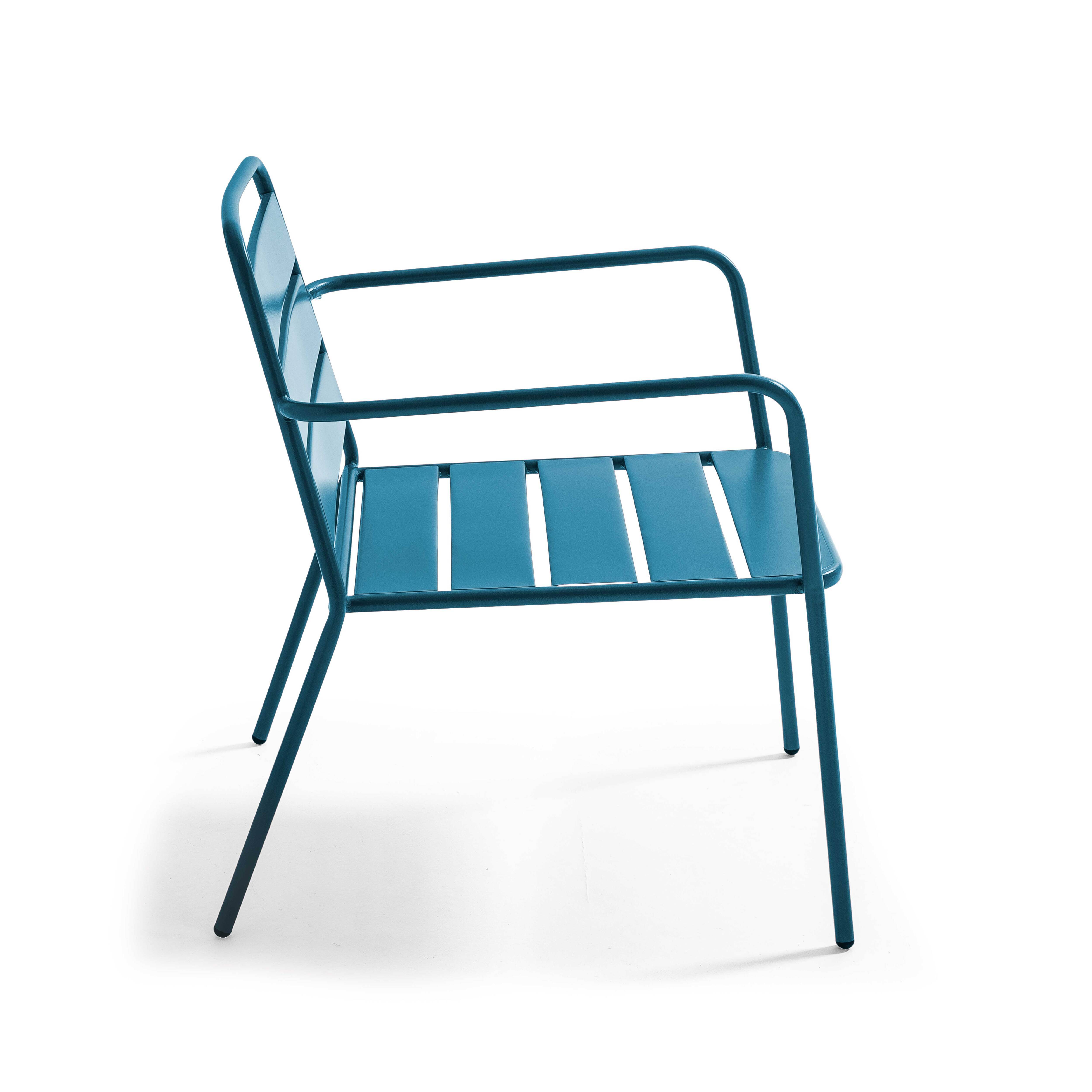 Oviala - Fauteuil bas de jardin en métal bleu pacific Palavas - Oviala - Image 2