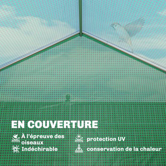 Maison Chic - Serre tunnel de jardin 6m², serre de jardin avec étagères, porte et 6 fenêtres, cadre en acier galvanisé, vert - Image 7