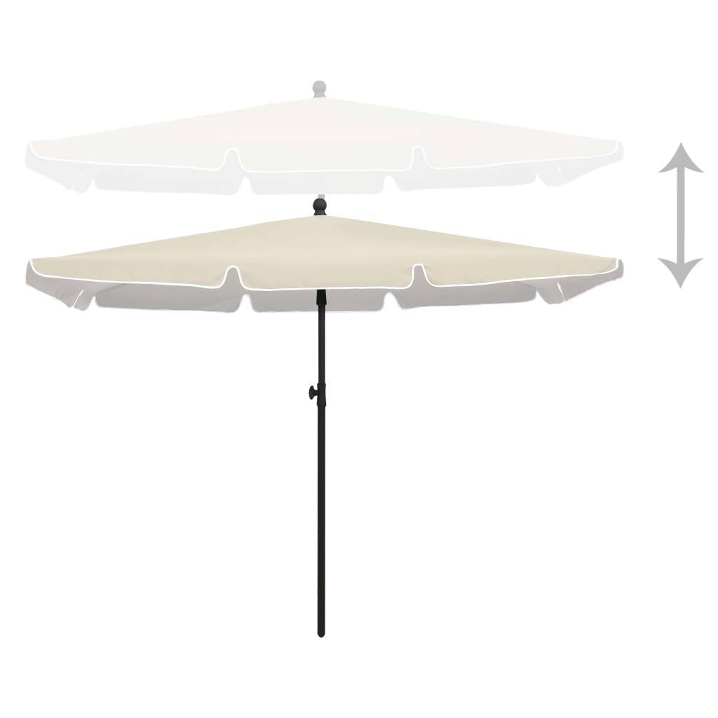 Helloshop26 - Parasol de jardin avec mât 210 x 140 cm sable - Image 3