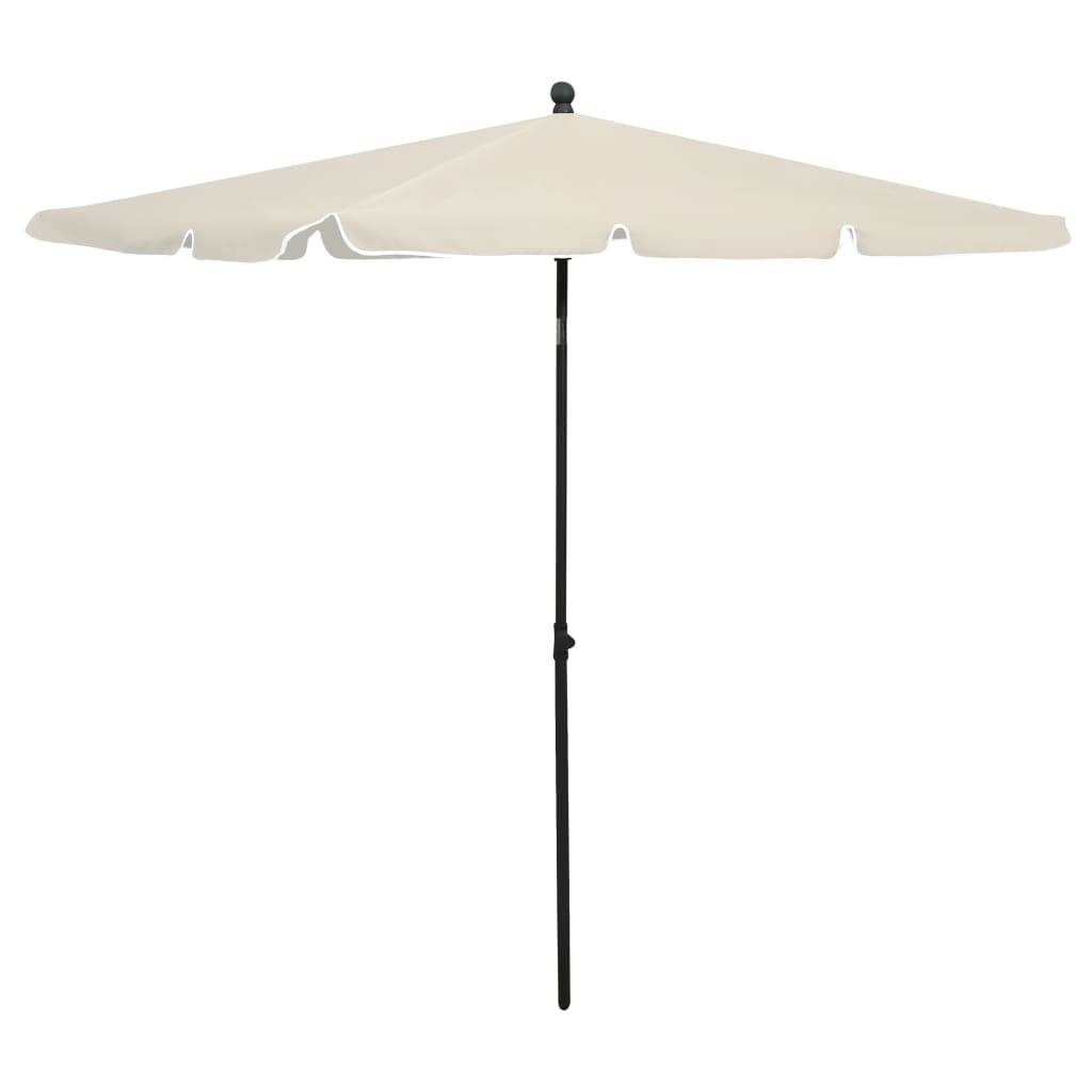 Helloshop26 - Parasol de jardin avec mât 210 x 140 cm sable - Image 1