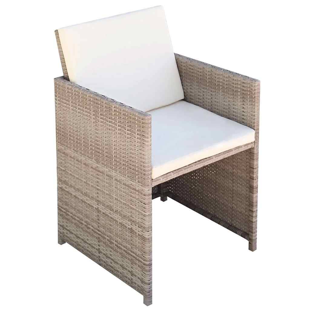 Vidaxl - Ensemble à manger d'extérieur avec coussins 5 pcs-Salons de jardin Rotin Beige - Image 6