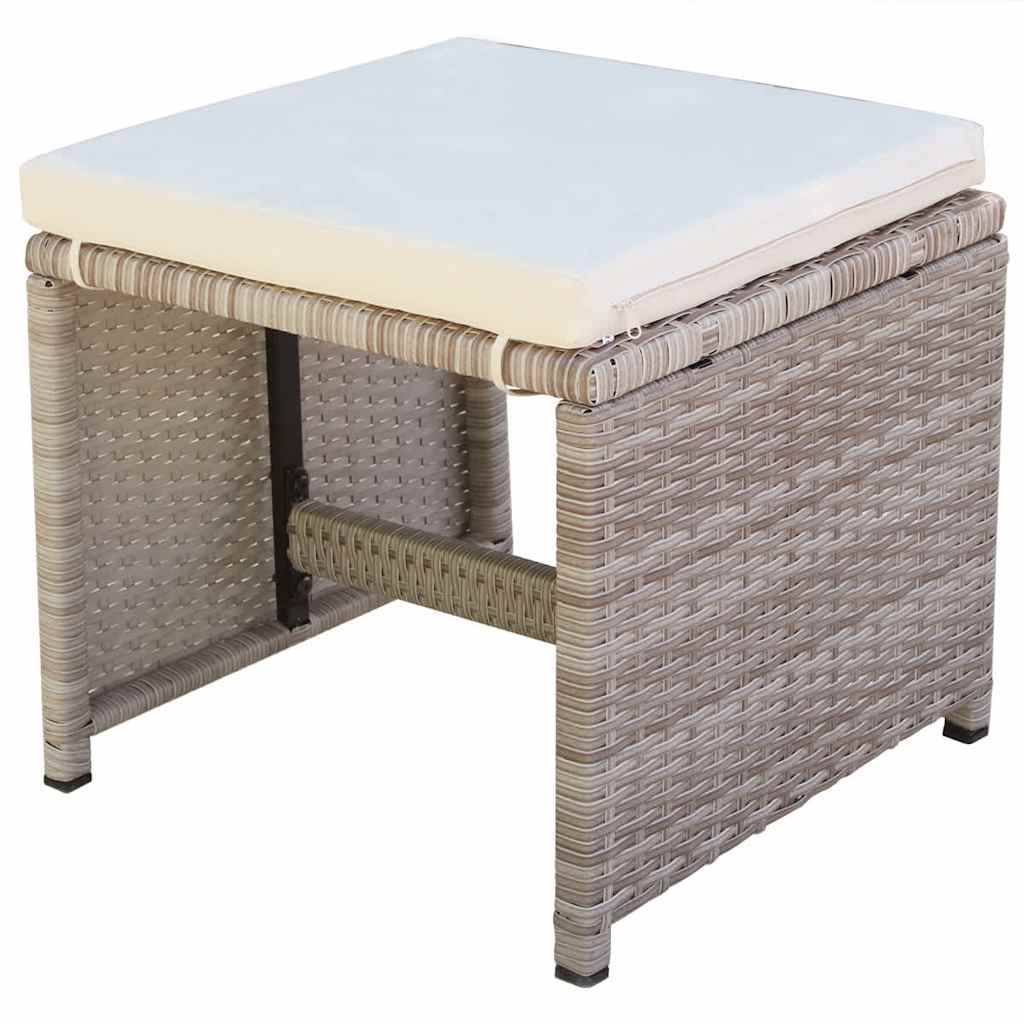Vidaxl - Ensemble à manger d'extérieur avec coussins 5 pcs-Salons de jardin Rotin Beige - Image 8