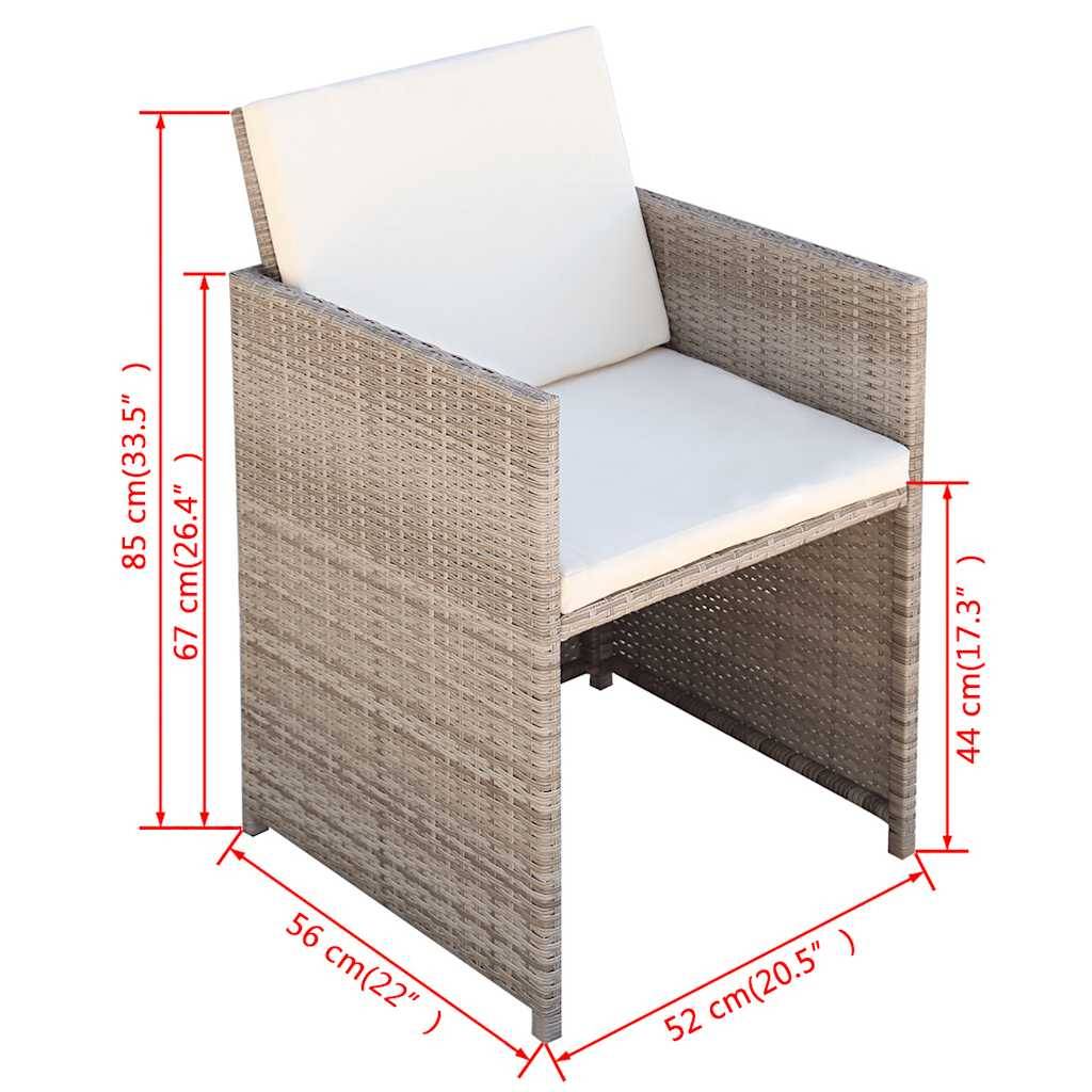 Vidaxl - Ensemble à manger d'extérieur avec coussins 5 pcs-Salons de jardin Rotin Beige - Image 10