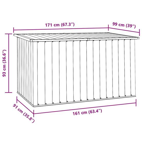 Vidaxl - Boîte de rangement de jardin Gris 171x99x93 cm vidaXL 46270 - Image 3