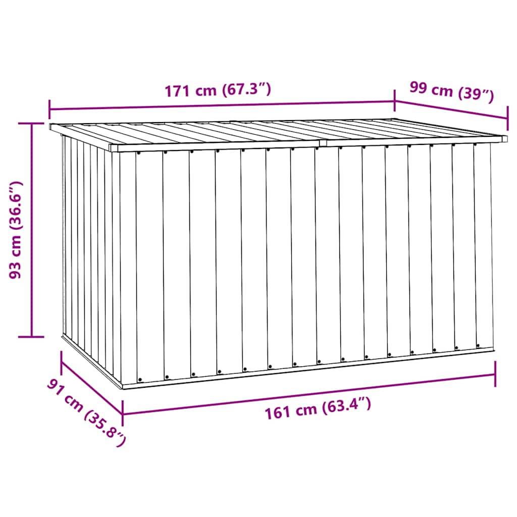 Vidaxl - Boîte de rangement de jardin Gris 171x99x93 cm vidaXL 46270 - Image 3