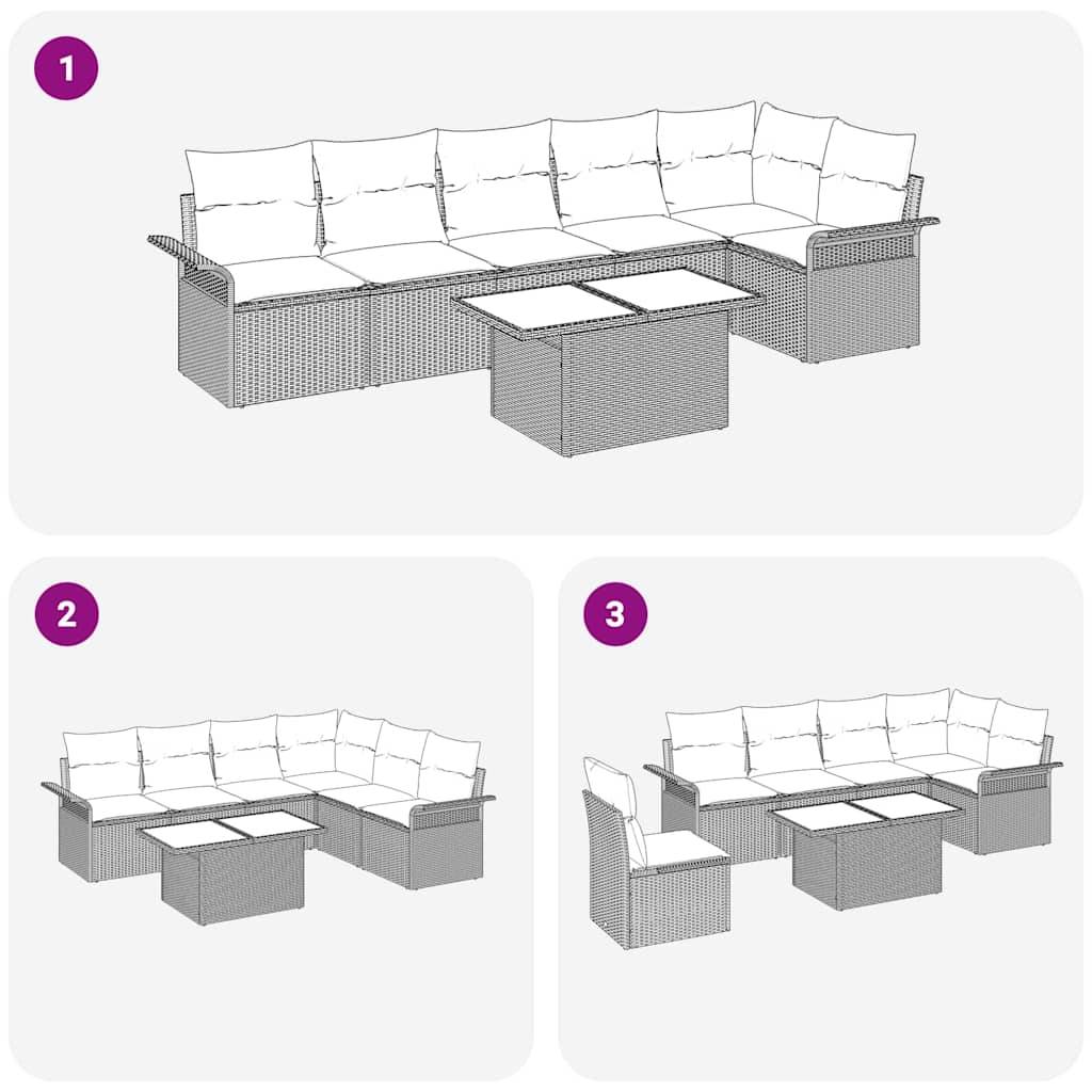 ComfortXL - Ensemble canapé extérieur 7 pièces en résine tressée pour 6 personnes Beige – ComfortXL Outdoor Living - Image 4