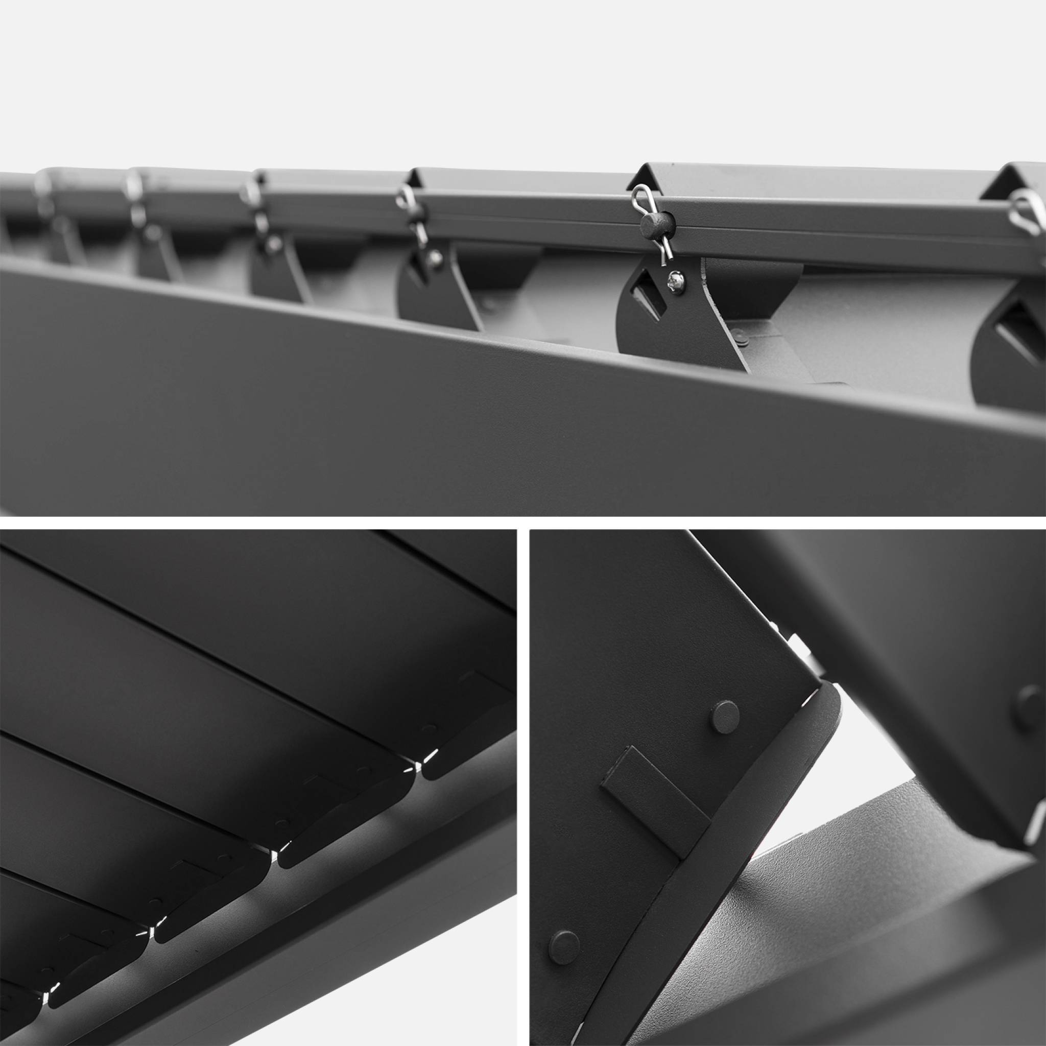 Pergola bioclimatique aluminium 4x3m anthracite + persiennes verticales 100cm et 130cm Triomphe | sweeek - Image 2