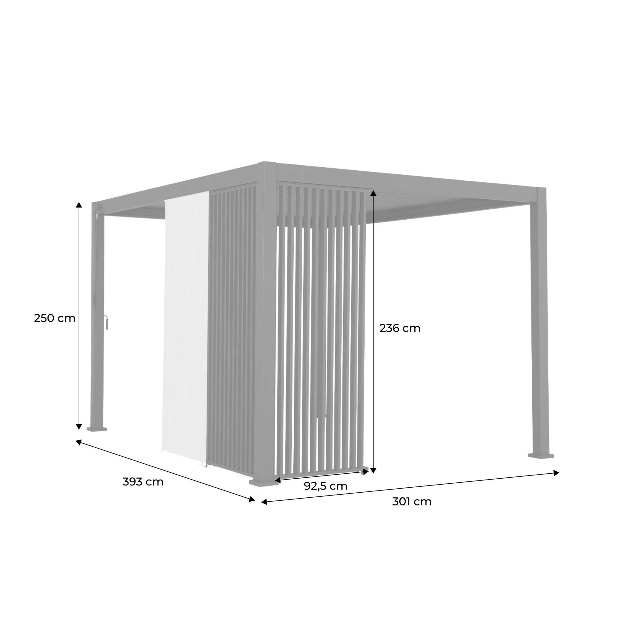 Pergola bioclimatique aluminium 4x3m anthracite + persiennes verticales 100cm et 130cm Triomphe | sweeek - Image 4
