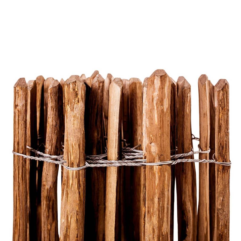Clôture à piquets Bois de noisetier Imprégné Marron 60 x 500 cm - PANGIVO - Image 3
