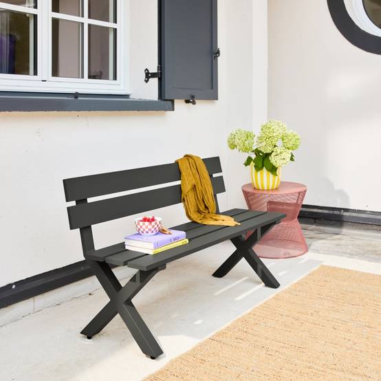 sweeek - Banc de jardin aluminium 2 places anthracite - Terralu | sweeek - Image 1