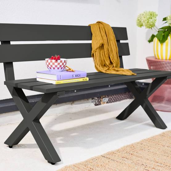 sweeek - Banc de jardin aluminium 2 places anthracite - Terralu | sweeek - Image 6