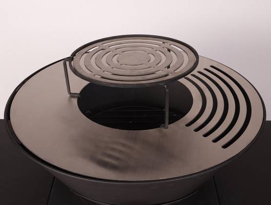 Purline - Barbecue Braséro charbon acier corten noir avec bras latéraux EFP57B – Purline - Image 5