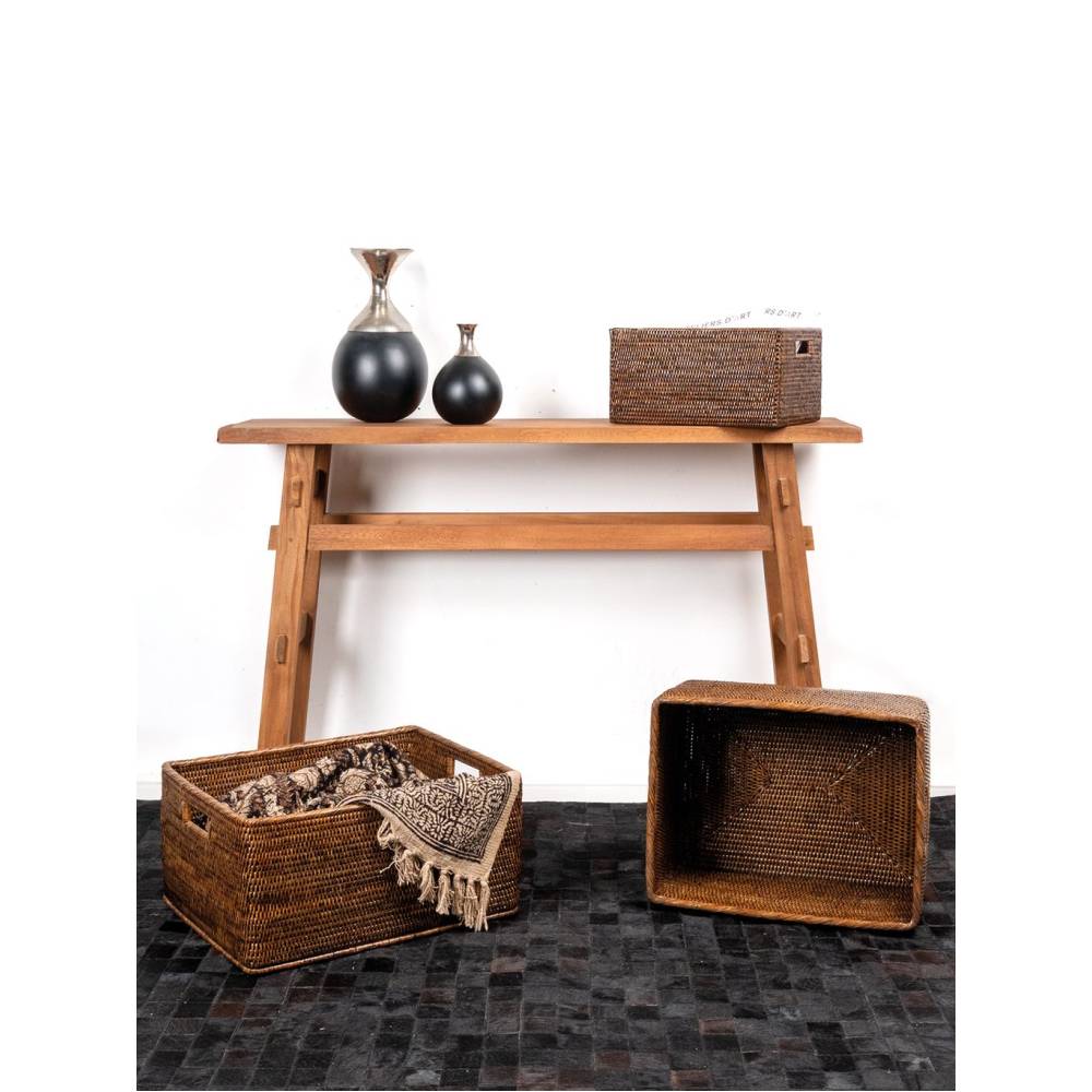 Aubry Gaspard - Corbeilles de rangement en rotin (Lot de 2) - Image 2