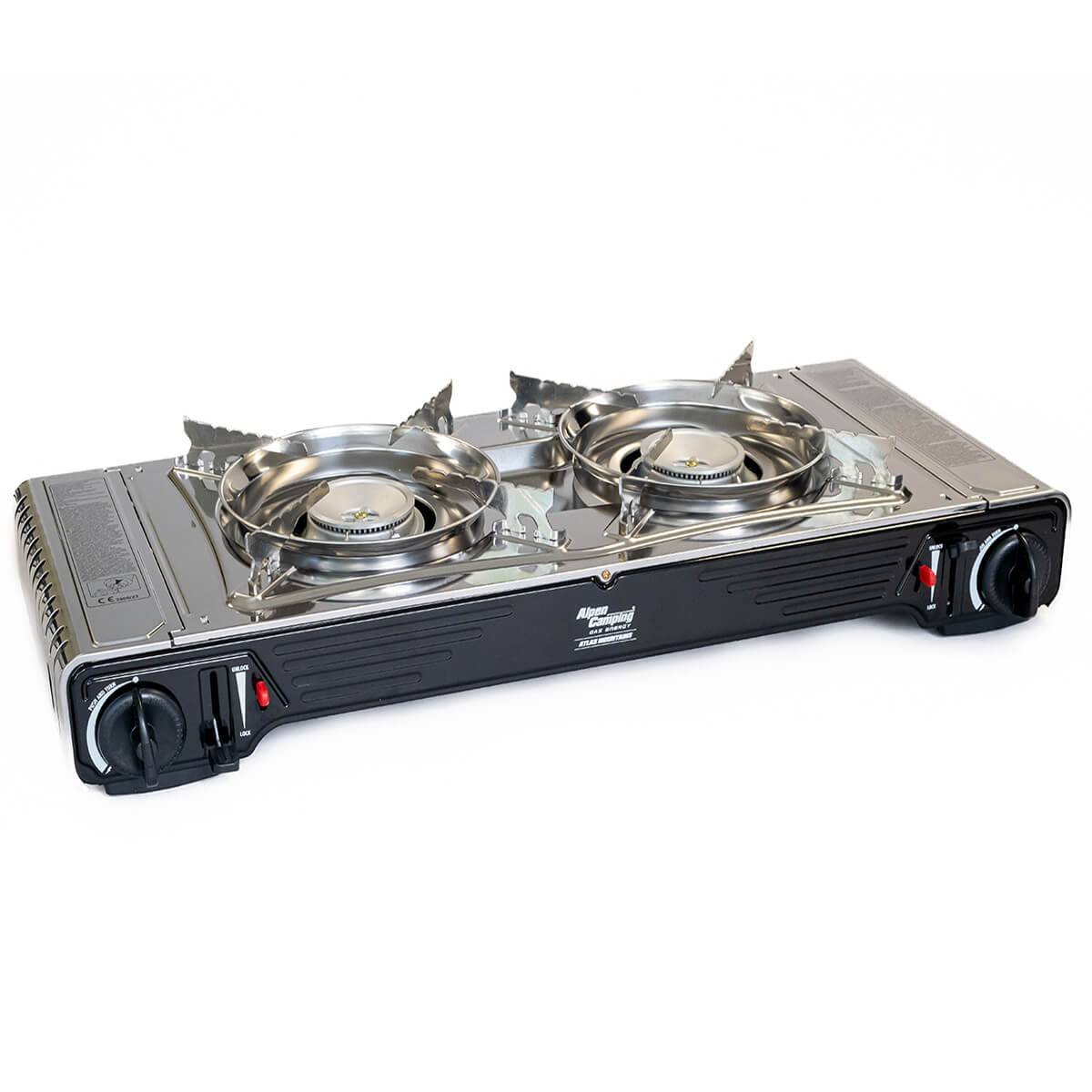 Réchaud à gaz 2 feux 4400W Thermocouple intégré + 4 cartouches de gaz 250gr ALPEN Camping - Image 7
